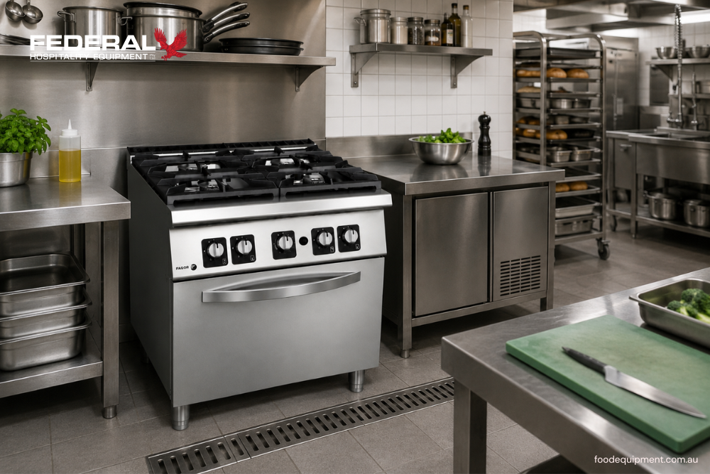 Premium Fagor 900 Kore Series Gas Range for Professional Hospitality Kitchens