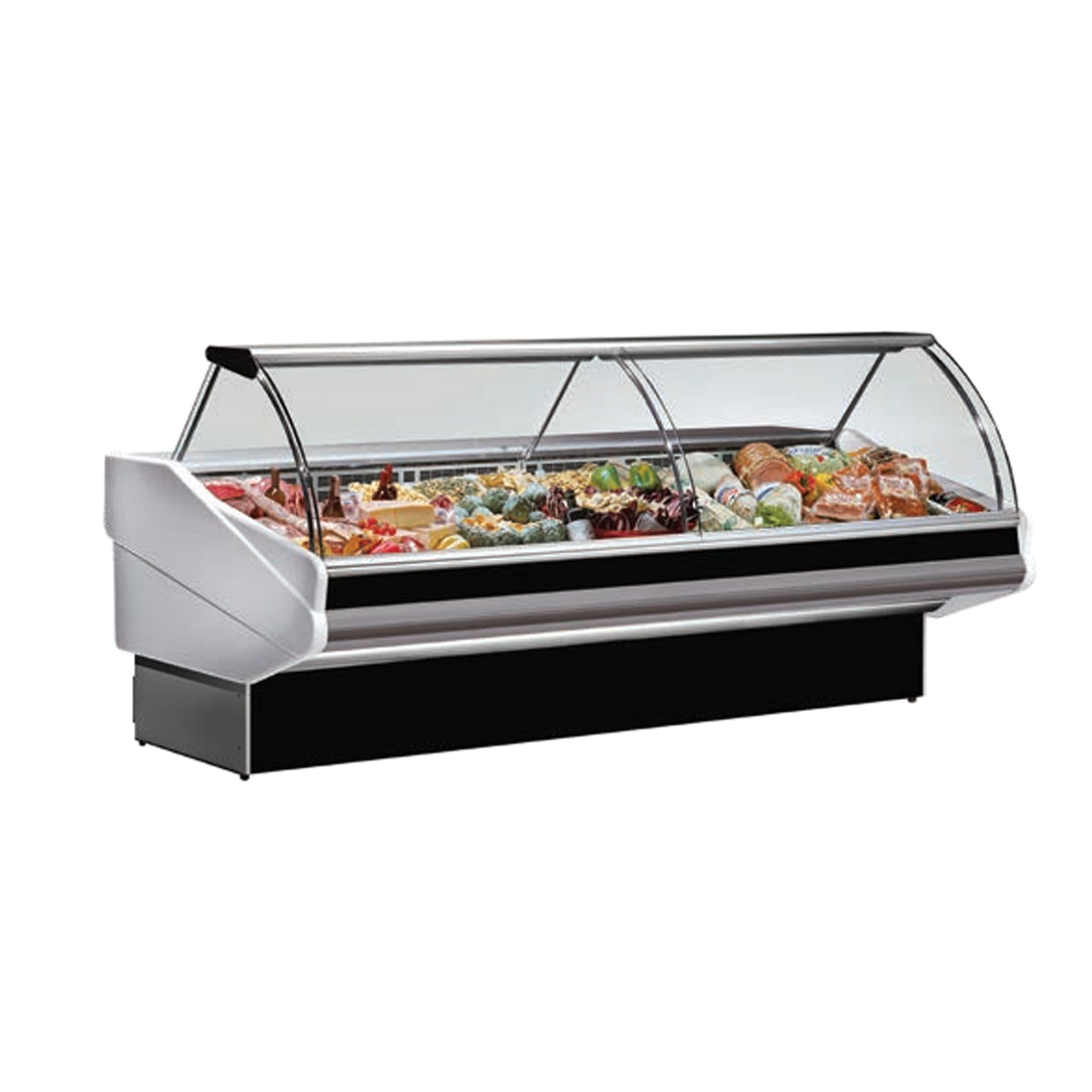 PAN2000 - Curved front glass deli display 2020x1140x1260