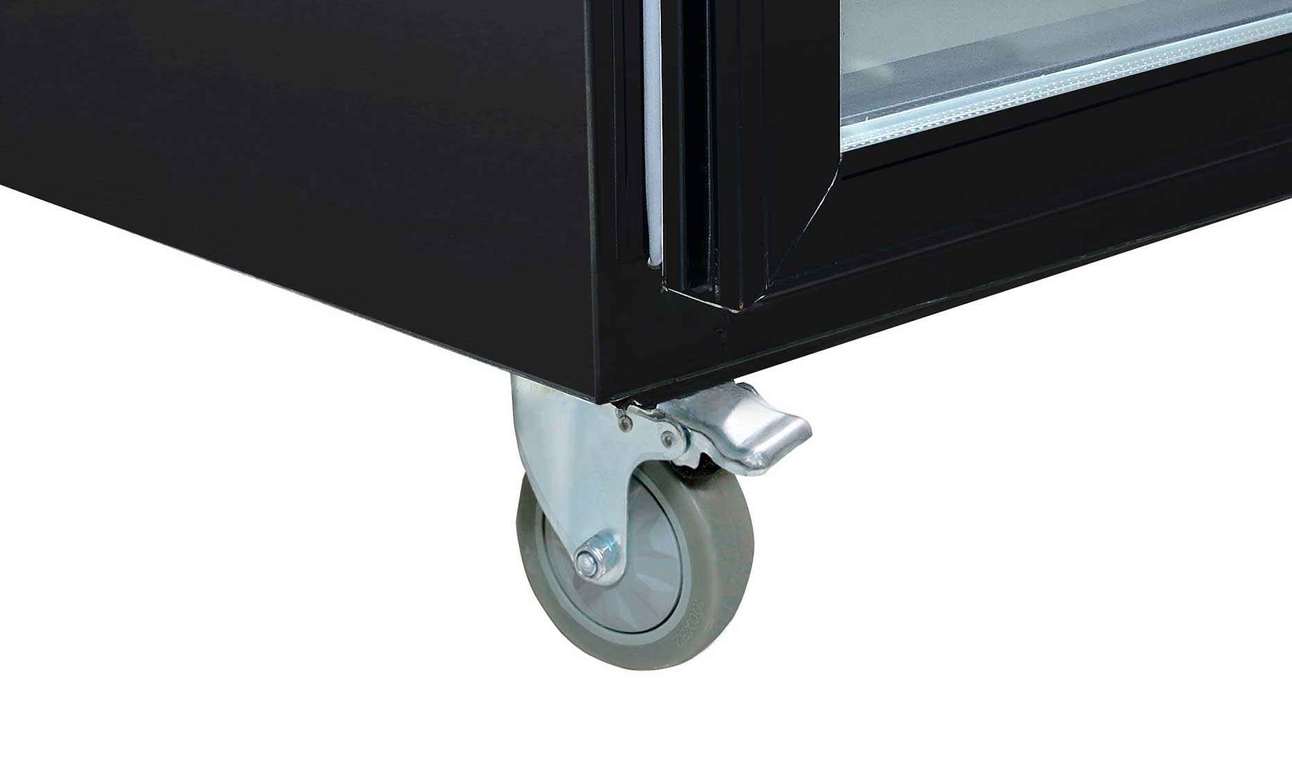 Thermaster SUCG500B Single Glass Door Upright Fridge Black Stainless Steel