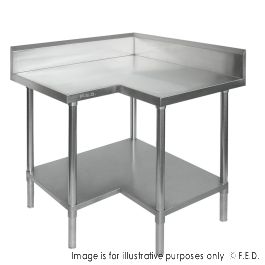 Economic Corner Workbench, 100mm Splashback & Undershelf - 0900-6-WBCB