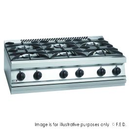 Fagor 700 series natural gas 6 burner SS boiling top CG7-60H