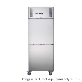 FED-X Stainless Steel Two Door Upright Freezer - XURF600S1V