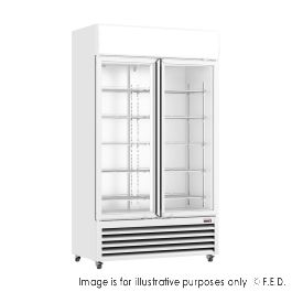 Thermaster Large Two Glass Door Colourbond Upright Drink Fridge LG-1200P