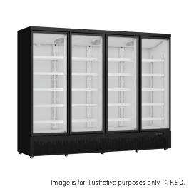 Thermaster Four Door Supermarket Fridge Black LG-2200BGBM