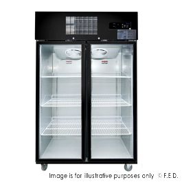 SUCG1000B Double Door Upright Display Fridge (Black)