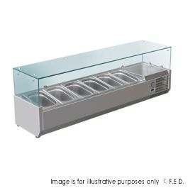 FED-X Flat Glass Salad Bench - XVRX1500/380