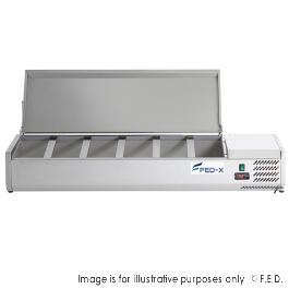 FED-X Salad Bench with Stainless Steel Lid - XVRX1500/380S