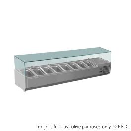 FED-X Flat Glass Salad Bench - XVRX1800/380
