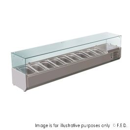 FED-X Flat Glass Salad Bench - XVRX2000/380