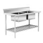 Premium Stainless Steel Double Sink Bench 700mm Deep