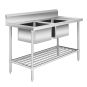 Premium Stainless Steel Double Sink Bench 700mm Deep