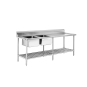 DSBD7-2400L/A Left Inlet Double Sink Dishwasher Bench