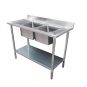 Modular System Double Sink Bench Centre 1200x600x900mm - 1200-6-DSBC