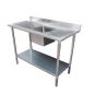 Economic 304 Grade Stainless Steel Single Sink Benches 700 Deep