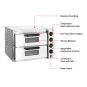 BakerMax Compact Countertop Double Deck Electric Pizza Oven - EP-2T