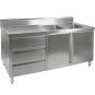 Kitchen Tidy Premium Stainless Steel Cabinet With Double Sinks, Doors & Drawers