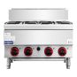 Gasmax Benchtop Natural Gas 4 Burner Cooktop w/ Splashback - JUS-TR-4B