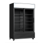 Thermaster Two Sliding Glass Door Colourbond Upright Drink Fridge Black - LG-1000SDBP