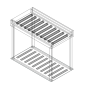 Fagor Stainless Steel Rolling Table for 2 Baskets MR2C
