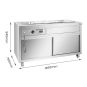 Thermaster Premium Wet and Dry Bain Marie Food Display 4x1/1 GN Pans PG150FE-XB