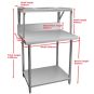 SMB-7-0900 - Heavy Duty Salamander Bench with Shelf Braces dimensions