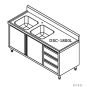 Kitchen Tidy Premium Stainless Steel Cabinet With Double Sinks, Doors & Drawers