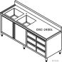 Kitchen Tidy Premium Stainless Steel Cabinet With Double Sinks, Doors & Drawers