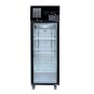 Single Glass Door Upright Fridge Black Stainless Steel - SUCG500B front