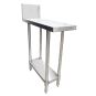 Stainless Steel Kitchen Infill Bench with Splashback left side view