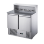 FED-X Two Door Salad Prep Fridge with Marble Top - XGNS900E
