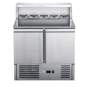FED-X Two Door Salad Prep Fridge with Marble Top - XGNS900E