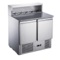 FED-X Two Door Salad Prep Fridge with Marble Top - XGNS900E