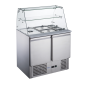 FED-X Two Door Salad Prep Fridge with Glass Top - XS900GC