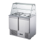 FED-X Two Door Salad Prep Fridge with Glass Top - XS900GC