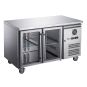 FED-X Two Glass Door Bench Fridge Stainless Steel - XUB6C13G2V