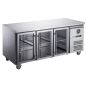 FED-X Three Glass Door Bench Fridge Stainless Steel - XUB6C18G3V