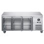 FED-X Three Glass Door Bench Fridge Stainless Steel - XUB7C18G3V