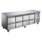 FED-X S/S Eight-Door Bench Fridge with Drawers - XUB7C22S4D