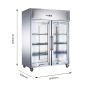 FED-X S/S Two Full Glass Door Upright Freezer - XURF1200G2V