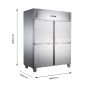 FED-X S/S Split Four-Door Upright Fridge - XURC1410S2V