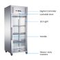FED-X S/S Full Glass Door Upright Fridge - XURC600G1V