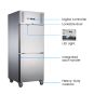 FED-X S/S Two Door Upright Fridge - XURC600S1V