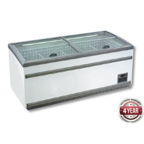 ZCD-L210S Supermarket Island Dual Temperature Freezer & Chiller‌ with Glass Sliding Lids