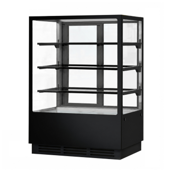 BONVUE Noir Prime 900mm 3 Shelves Square Cake Display Cabinet - CVS90-3B

