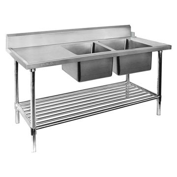 DSBD7-2400R/A Right Inlet Double Sink Dishwasher Bench