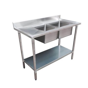 Economic 304 Grade SS Right Double Sink Bench with two sinks 1800-6-DSBR