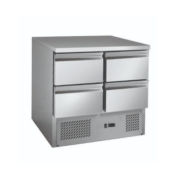 Stainless steel 4 Drawers Compact Workbench Fridge - GNS900-4D