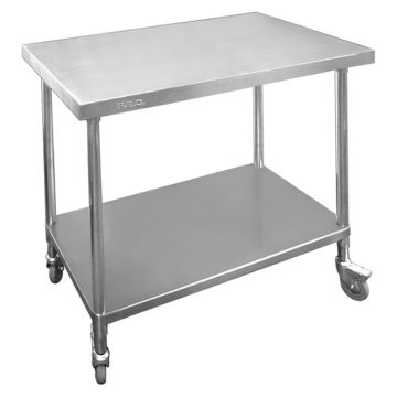 Premium Stainless Steel Mobile Workbench With Castors 700mm Deep