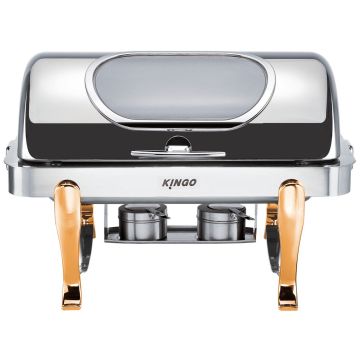 2NDs: Oblong Chafing Dish with Gilt Legs / Single - KGS6801-1-QLD52