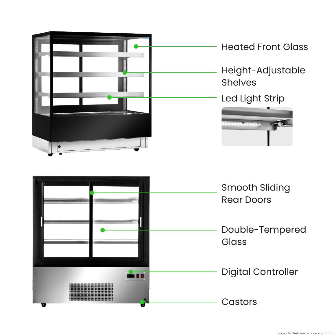 Bonvue Elite Cold Displays with 3 shelves - CL1200-3S
